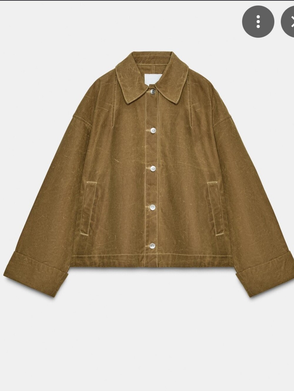 NWT Zara Waxed Organic Cotton Ocher (Bronze) Cape Jacket